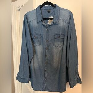 torrid Blue Denim Button-Up Shirt